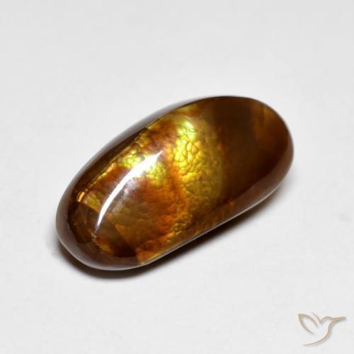 5.43 ct Multicolor Fire Agate Stone, Natural Fire Agate in Fancy Cabochon Shape for Sale