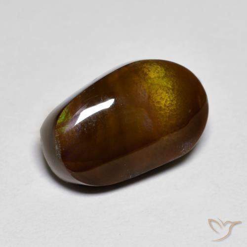 5.66 ct Multicolor Fire Agate Stone, Natural Fire Agate in Fancy Cabochon Shape for Sale