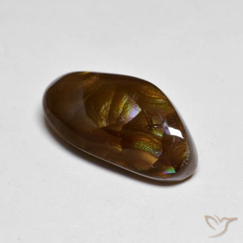 5.83 ct Multicolor Fire Agate Stone, Natural Fire Agate in Fancy Cabochon Shape for Sale