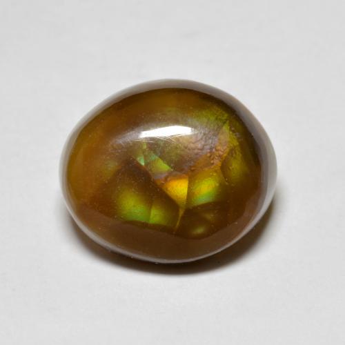 Mehrfarbig Feuerachat Edelstein - 4.3ct Ausgefallener Cabochon (ID: 591696)