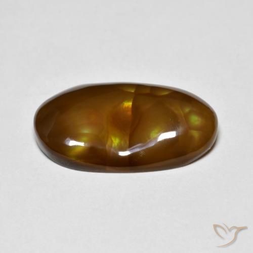 Fire Agate Gemstone in 17.1 x 10.6 mm Size for Sale, Fire Agate Stone in Multicolor Color