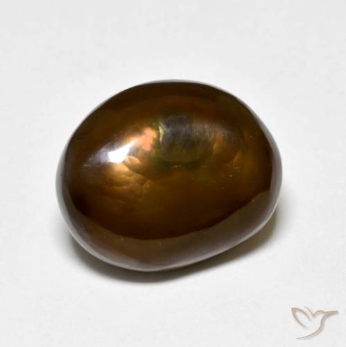 5.26 ct Multicolor Fire Agate Stone, Natural Fire Agate in Fancy Cabochon Shape for Sale