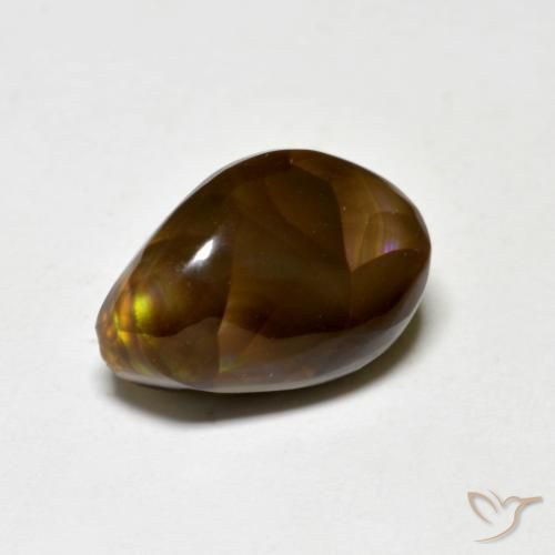 4.47 ct Multicolor Fire Agate Stone, Natural Fire Agate in Fancy Cabochon Shape for Sale