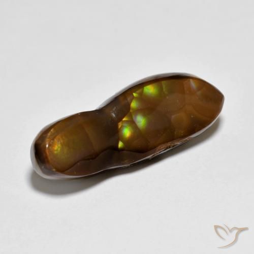 6.34 ct Multicolor Fire Agate Stone, Natural Fire Agate in Fancy Cabochon Shape for Sale