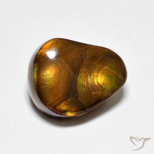 5.03 ct Multicolor Fire Agate Stone, Natural Fire Agate in Fancy Cabochon Shape for Sale