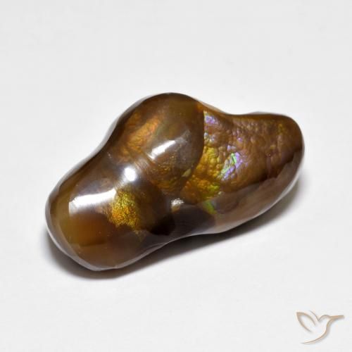 8.88 ct Multicolor Fire Agate Stone, Natural Fire Agate in Fancy Cabochon Shape for Sale