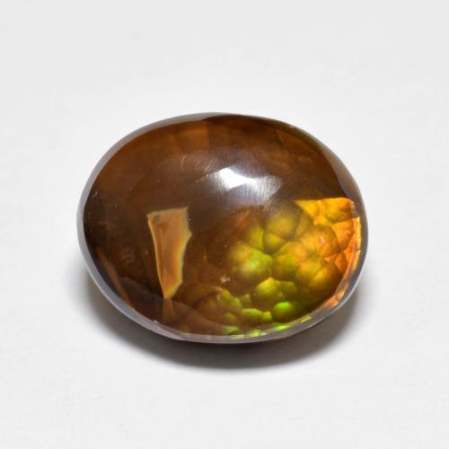 Multicolor Fire Agate Gem - 5.6ct Oval Cabochon (ID: 609402)
