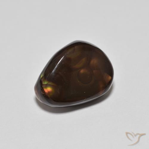 4.95 ct Multicolor Fire Agate Stone, Natural Fire Agate in Fancy Cabochon Shape for Sale