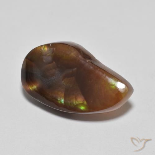 6.04 ct Multicolor Fire Agate Stone, Natural Fire Agate in Fancy Cabochon Shape for Sale