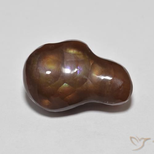 7.20 ct Multicolor Fire Agate Gemstone, Fire Agate Gem in Fancy Cabochon Shape for Sale.