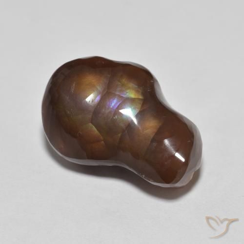 7.20 ct Multicolor Fire Agate Stone, Natural Fire Agate in Fancy Cabochon Shape for Sale
