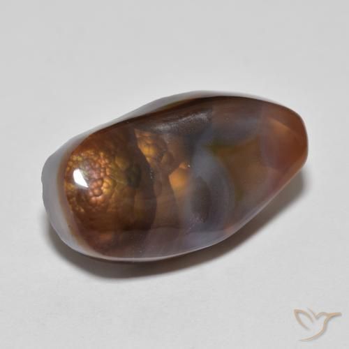 8.43 ct Multicolor Fire Agate Stone, Natural Fire Agate in Fancy Cabochon Shape for Sale