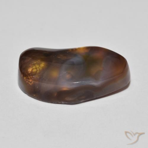 Fire Agate Gemstone in 18.4 x 10.3 mm Size for Sale, Fire Agate Stone in Multicolor Color