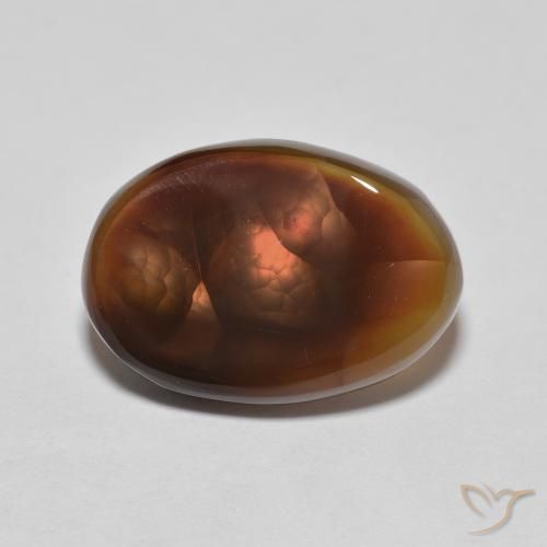 4.89ct Natural Multicolor Fire Agate, Oval, Translucent