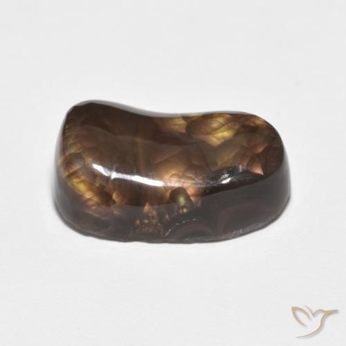 6.46 ct Multicolor Fire Agate Stone, Natural Fire Agate in Fancy Cabochon Shape for Sale