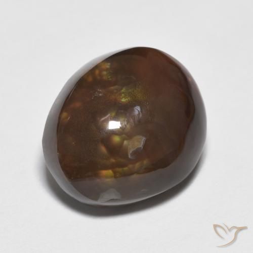 Fire Agate Gemstone in 14 x 12 mm (calibrated) Size for Sale, Fire Agate Stone in Multicolor Color