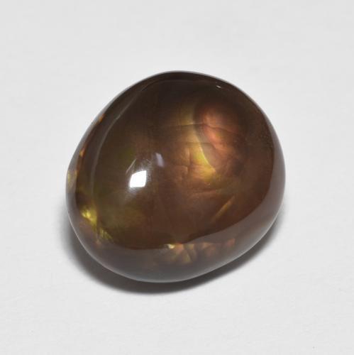 Agate de Feu Multicolore fancy cabochon du Mexique, 11,3 x 10mm, poids de 4,08 ct, pierre gemme naturelle Non traité de pureté Opaque , 1 pièce d'agate de feu, couleur Multicolore, dureté Mohs de 6.5 à 7 convient aux bijoux de tous les jours, pierre de sagesse, Photo A