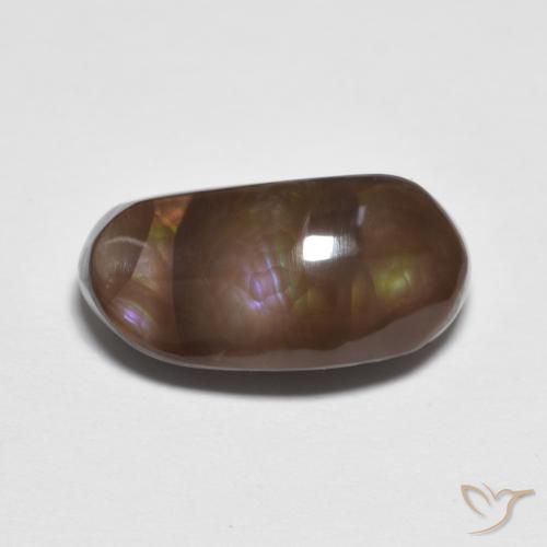 5.76 ct Multicolor Fire Agate Stone, Natural Fire Agate in Fancy Cabochon Shape for Sale