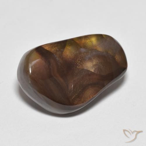 7.98 ct Multicolor Fire Agate Stone, Natural Fire Agate in Fancy Cabochon Shape for Sale