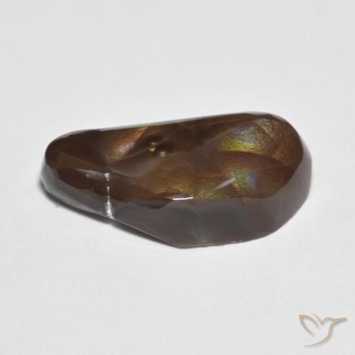 Fire Agate Gemstone in 18.4 x 9.9 mm Size for Sale, Fire Agate Stone in Multicolor Color