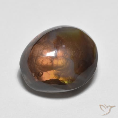 7.19 ct Multicolor Fire Agate Stone, Natural Fire Agate in Fancy Cabochon Shape for Sale