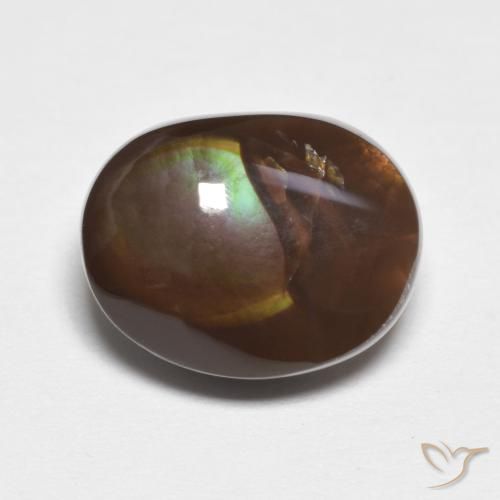 5.94 ct Multicolor Fire Agate Stone, Natural Fire Agate in Fancy Cabochon Shape for Sale
