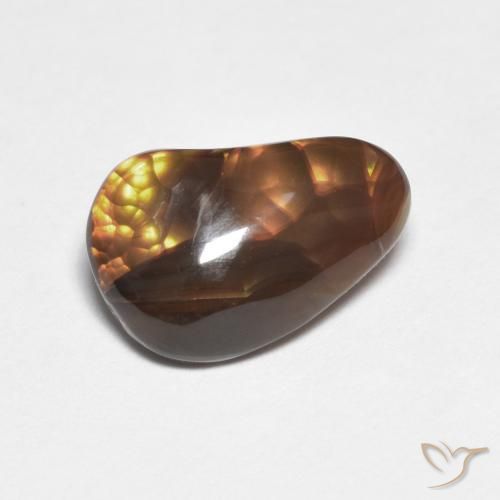 2.61 ct Multicolor Fire Agate Stone, Natural Fire Agate in Fancy Cabochon Shape for Sale