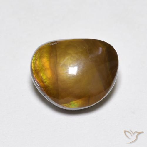 3.18 ct Multicolor Fire Agate Stone, Natural Fire Agate in Fancy Cabochon Shape for Sale