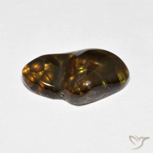 Fire Agate Gemstone in 15 x 10 mm (calibrated) Size for Sale, Fire Agate Stone in Multicolor Color