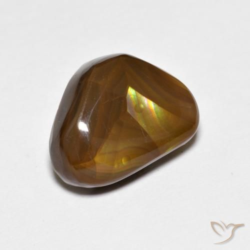 4.19 ct Multicolor Fire Agate Stone, Natural Fire Agate in Fancy Cabochon Shape for Sale