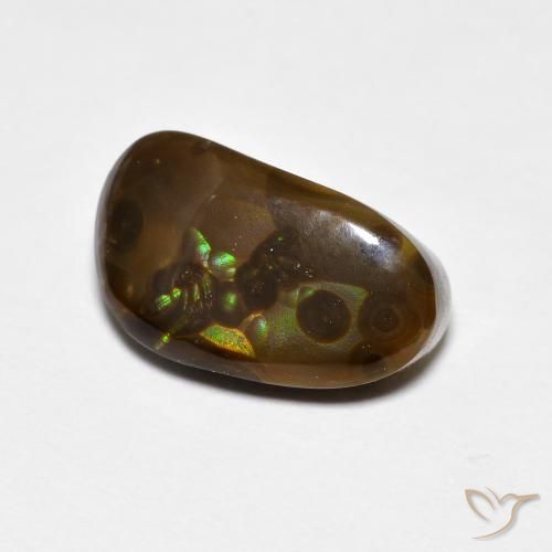 4.62 ct Multicolor Fire Agate Stone, Natural Fire Agate in Fancy Cabochon Shape for Sale
