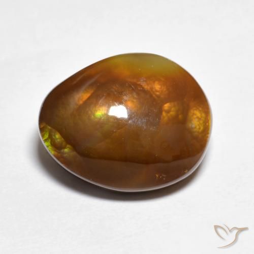 7.5 ct Fancy Fire Agate, 13.8 x 11.1 mm From Mexico, Photo A