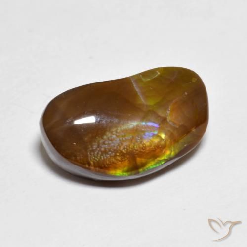 4.95 ct Multicolor Fire Agate Stone, Natural Fire Agate in Fancy Cabochon Shape for Sale