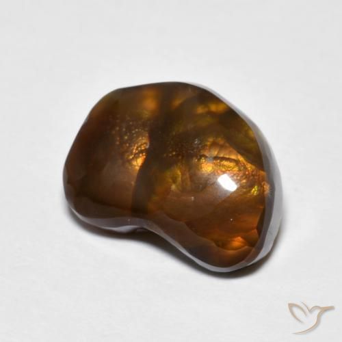 4.72 ct Multicolor Fire Agate Stone, Natural Fire Agate in Fancy Cabochon Shape for Sale