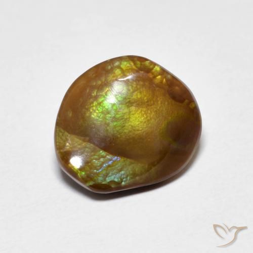 2.94 ct Multicolor Fire Agate Stone, Natural Fire Agate in Fancy Cabochon Shape for Sale
