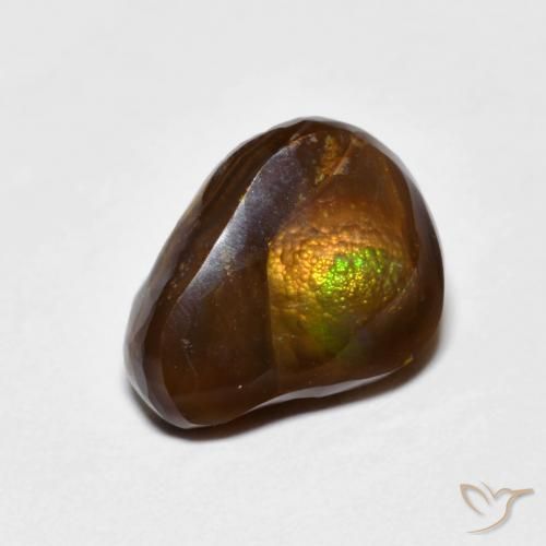 4.55 ct Multicolor Fire Agate Stone, Natural Fire Agate in Fancy Cabochon Shape for Sale