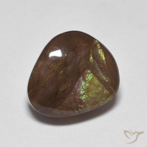 4.21 ct Multicolor Fire Agate Stone, Natural Fire Agate in Fancy Cabochon Shape for Sale