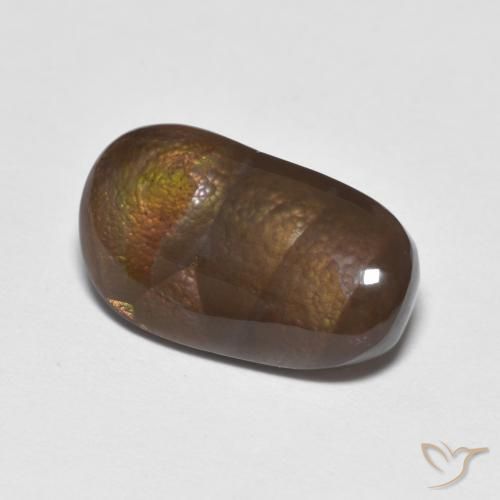 3.82 ct Multicolor Fire Agate Stone, Natural Fire Agate in Fancy Cabochon Shape for Sale