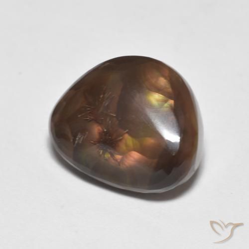 4.74 ct Multicolor Fire Agate Stone, Natural Fire Agate in Fancy Cabochon Shape for Sale