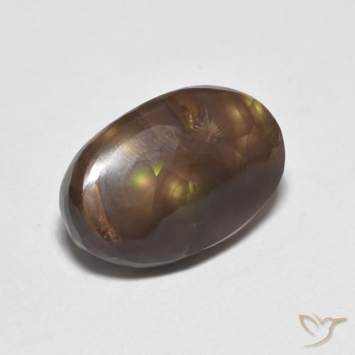 4.62 ct Multicolor Fire Agate Stone, Natural Fire Agate in Fancy Cabochon Shape for Sale