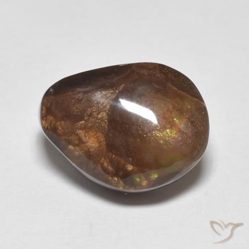 5.19 ct Multicolor Fire Agate Stone, Natural Fire Agate in Fancy Cabochon Shape for Sale