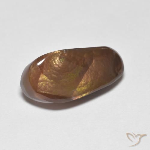4.61 ct Multicolor Fire Agate Stone, Natural Fire Agate in Fancy Cabochon Shape for Sale