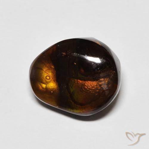 5.21 ct Multicolor Fire Agate Stone, Natural Fire Agate in Fancy Cabochon Shape for Sale