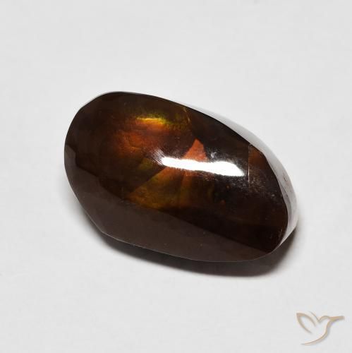 6.99 ct Multicolor Fire Agate Stone, Natural Fire Agate in Fancy Cabochon Shape for Sale