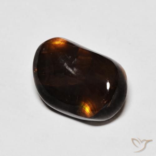 7.08 ct Multicolor Fire Agate Stone, Natural Fire Agate in Fancy Cabochon Shape for Sale