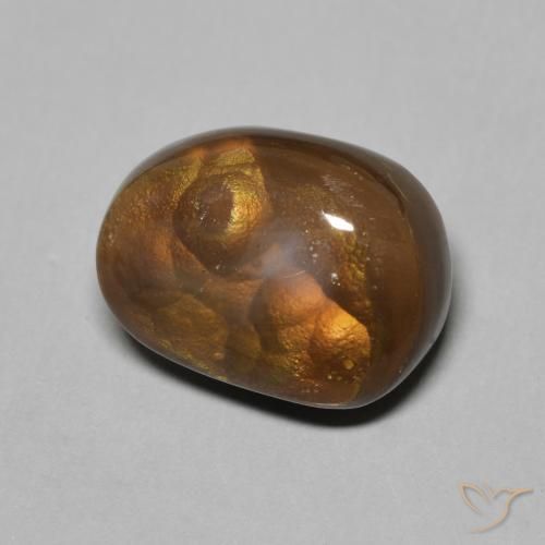 4.96 ct Multicolor Fire Agate Stone, Natural Fire Agate in Fancy Cabochon Shape for Sale