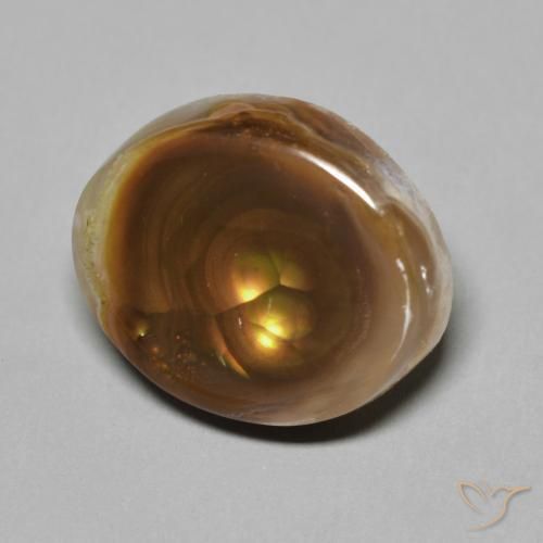 7.20 ct Multicolor Fire Agate Stone, Natural Fire Agate in Fancy Cabochon Shape for Sale