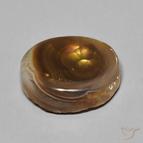 Fire Agate Gemstone in 14 x 12 mm (calibrated) Size for Sale, Fire Agate Stone in Multicolor Color