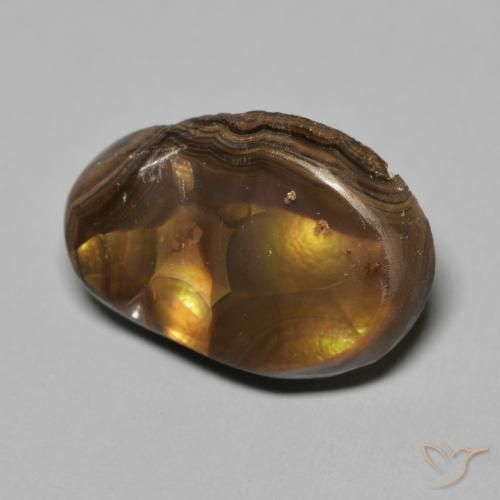 6.63 ct Multicolor Fire Agate Stone, Natural Fire Agate in Fancy Cabochon Shape for Sale