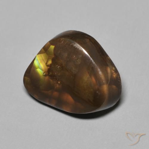 4.48 ct Multicolor Fire Agate Stone, Natural Fire Agate in Fancy Cabochon Shape for Sale